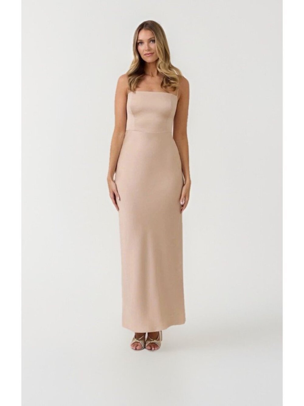 Park &‎ Fifth Women’s Maxine Gold Satin Wedding Maxi Dress Gown Sz XXL NEW